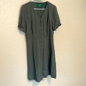 Olive green dip dress